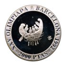 Spanyolország 2000 Peseta 1990 Olimpia Barcelona 1992 Evezés 27g Ag925