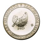 Spanyolország 2000 Peseta 1990 Olimpia Barcelona 1992 Evezés 27g Ag925