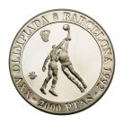 Spanyolország 2000 Peseta 1990 Olimpia Barcelona 1992 Kosárlabda 27g Ag925
