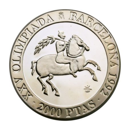 Spanyolország 2000 Peseta 1991 Olimpia Barcelona 1992 Lovassport