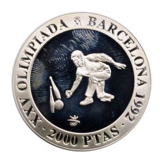   Spanyolország 2000 Peseta 1991 Olimpia Barcelona 1992 Bowling