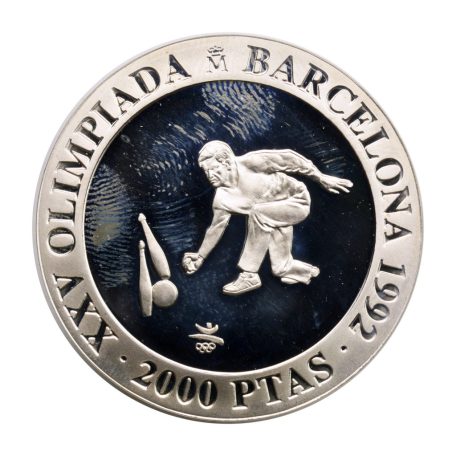 Spanyolország 2000 Peseta 1991 Olimpia Barcelona 1992 Bowling