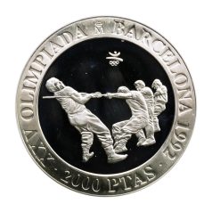   Spanyolország 2000 Peseta 1992 Olimpia Barcelona 1992 Kötélhúzás