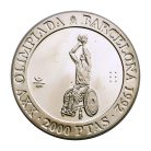 Spanyolország 2000 Peseta 1992 Olimpia Barcelona kosárlaba 27g Ag925
