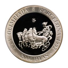   Spanyolország 2000 Peseta 1992 Olimpia Barcelona Fogatverseny