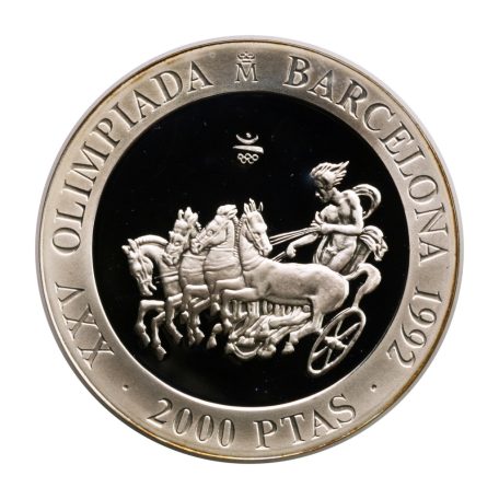 Spanyolország 2000 Peseta 1992 Olimpia Barcelona Fogatverseny