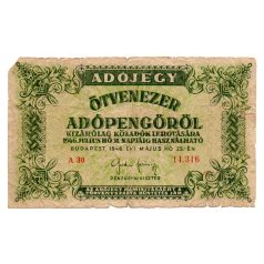 50000 Adópengő 1946 P50 G-VG