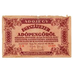100000 Adópengő 1946 P51 VG