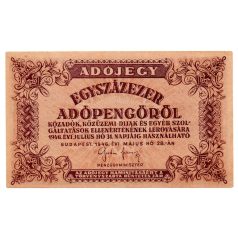 100000 Adópengő 1946 P51A aEF