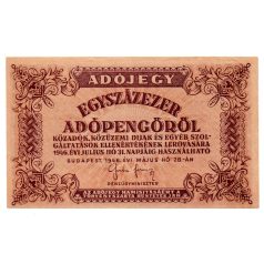 100000 Adópengő 1946 P51A papírránc a jobb oldalon