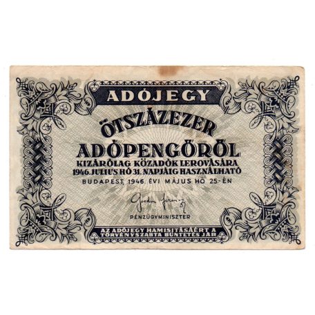 500000 Adópengő 1946 P52A F