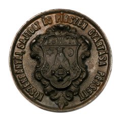   Dunagőzhajózási Társaság Millenniumi öntöttvas érem 1896 Pécs