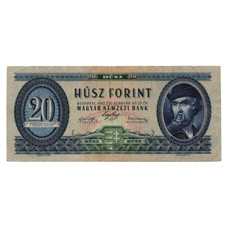 20 Forint Bankjegy 1947 F