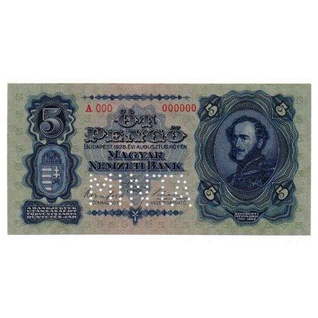 5 Pengő Bankjegy 1928 MINTA UNC