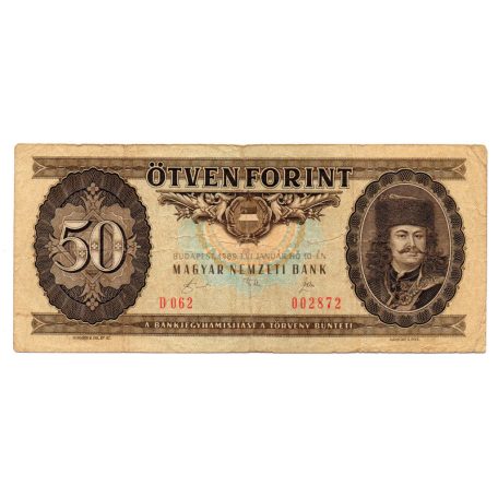 50 Forint Bankjegy 1989 F alacsonyabb sorszámmal