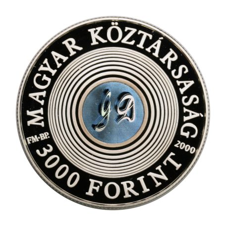 Gábor Dénes 3000 Forint 2000 PP 31,46g Ag925 tájékoztatólappal együtt