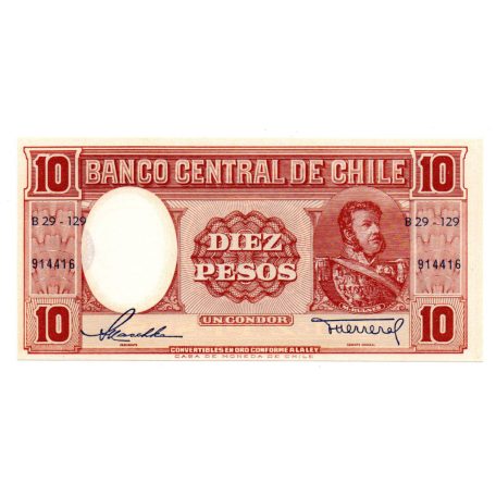 Chile 10 Peso Bankjegy 1958-1959 P120