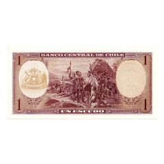   Chile 1 Escudo Bankjegy 1964 P136 N sorozat 6 számjegyű sorszám