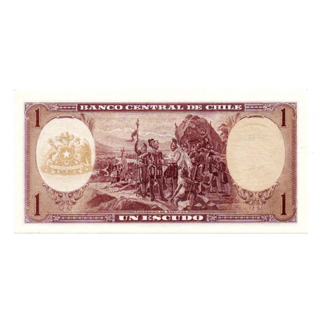 Chile 1 Escudo Bankjegy 1964 P136 N sorozat 6 számjegyű sorszám