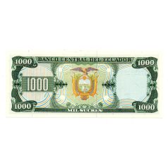 Ecuador 1000 Sucres Bankjegy 1986 P125a IT sorozat UNC