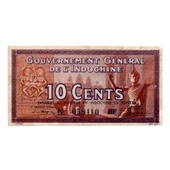 Francia Indokína 10 Cent Bankjegy 1939 P85c