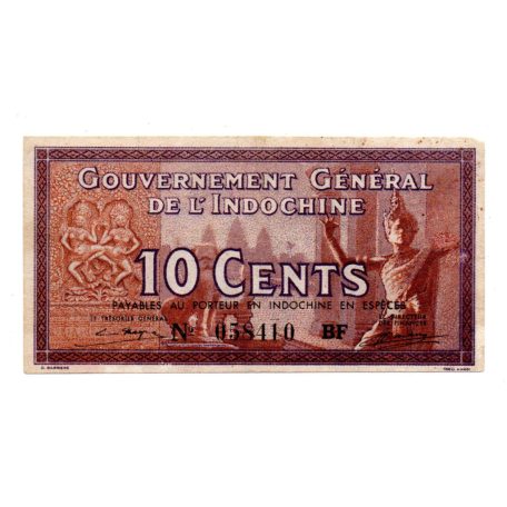 Francia Indokína 10 Cent Bankjegy 1939 P85c