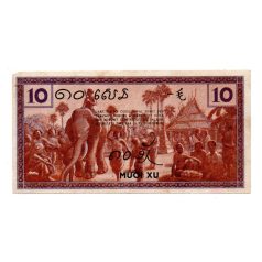 Francia Indokína 10 Cent Bankjegy 1939 P85c