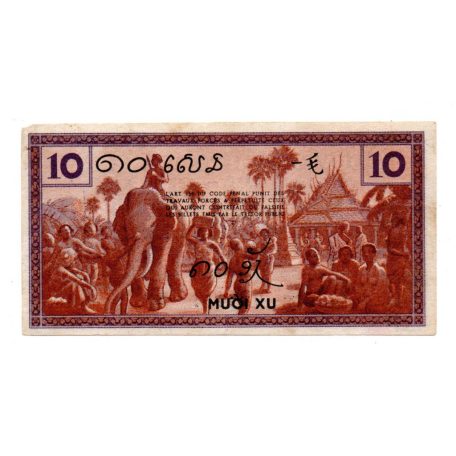 Francia Indokína 10 Cent Bankjegy 1939 P85c