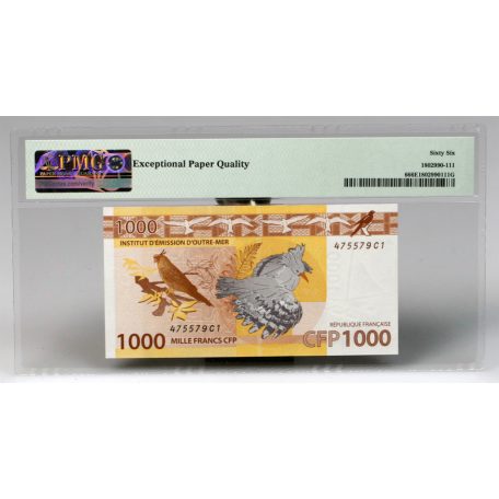 Francia Csendes-óceáni Területek 1000 Frank 2014 P6 PMG66EPQ