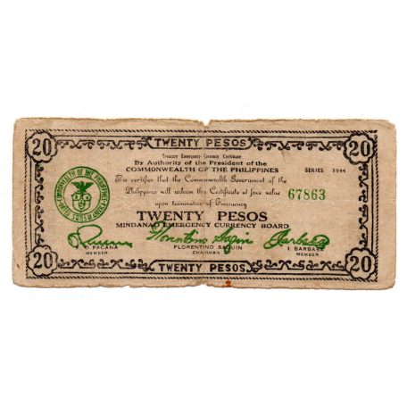 Fülöp-szigetek 20 Peso Bankjegy 1944 PS528a