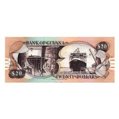 Guyana 20 Dollár Bankjegy 1989-1992 P27a9