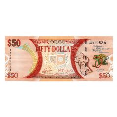 Guyana 50 Dollár Bankjegy 2016 P41 Jubileumi emlékbankjegy