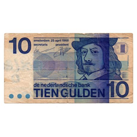 Hollandia 10 Gulden Bankjegy 1968 P91b