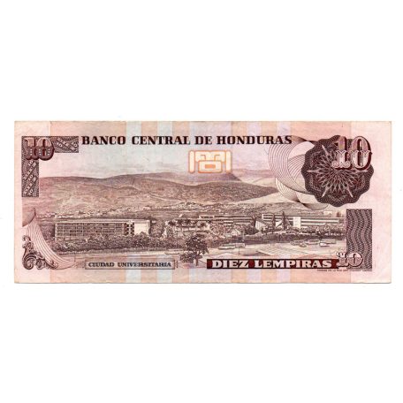Honduras 10 Lempira Bankjegy 1989 P70a