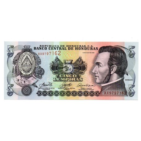 Honduras 5 Lempira Bankjegy 2006 P91a