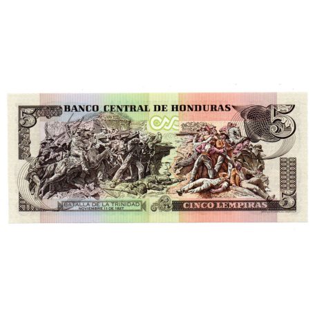 Honduras 5 Lempira Bankjegy 2006 P91a