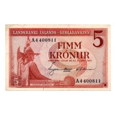 Izland 5 Korona Bankjegy 1957 P37