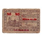 Pécs város Házipénztár 50 Fillér pénztárjegy 1919 3. kiadás G-VG