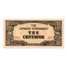 Fülöp-szigetek Japán megszállása 10 Centavos Bankjegy 1942 P104a