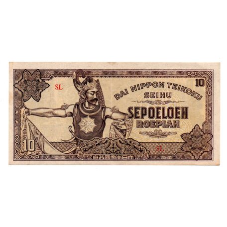 Holland India Japán megszállása 10 Rúpia Bankjegy 1944 P131a