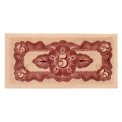   Malájföld Japán megszállása 5 Cent Bankjegy 1942 PM2b fekete sorozat