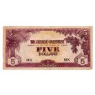 Malájföld Japán megszállása 5 Dollár Bankjegy 1942 PM6c