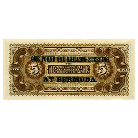 Kanada 5 Dollár Bankjegy 1880 Specimen MÁSOLAT