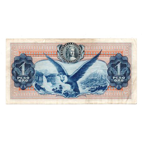 Kolumbia 1 Peso Oro Bankjegy 1966 P404d