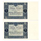Lengyelország 5 Zloty Bankjegy 1930 P72a sorszámkövető pár