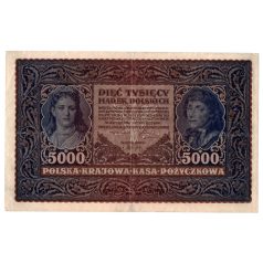   Lengyelország 5000 Márka Bankjegy 1920 P31a M31a II. sorozat A