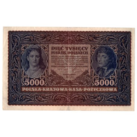 Lengyelország 5000 Márka Bankjegy 1920 P31a M31a II. sorozat A