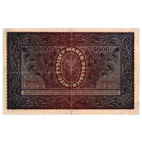 Lengyelország 5000 Márka Bankjegy 1920 P31a M31a II. sorozat A