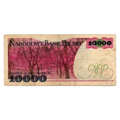 Lengyelország 10000 Zloty Bankjegy 1987 P151a