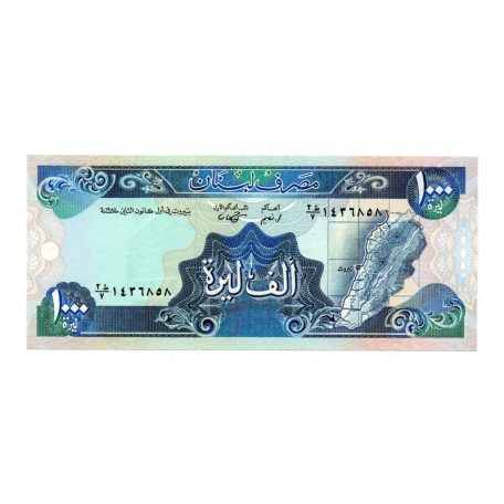 Libanon 1000 Font Bankjegy 1988 P69a UNC